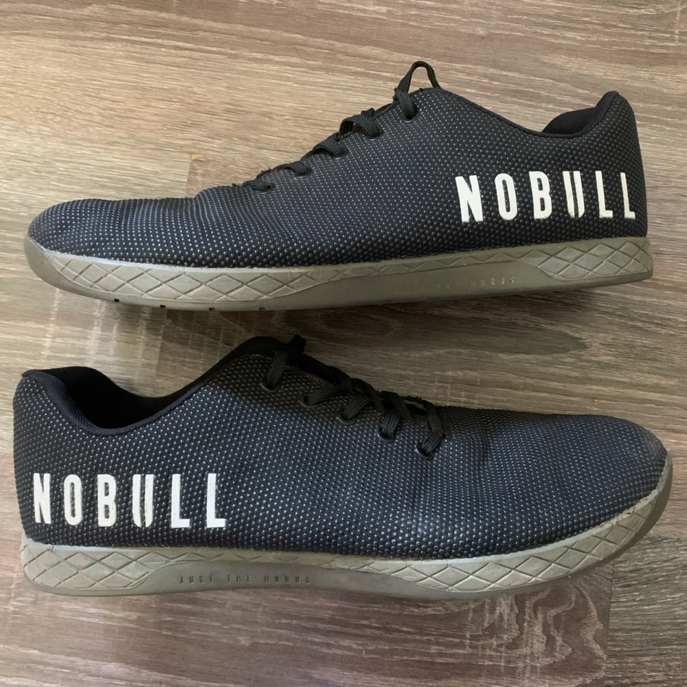 NOBULL — men’s black and grey athletic CrossFit workout shoes